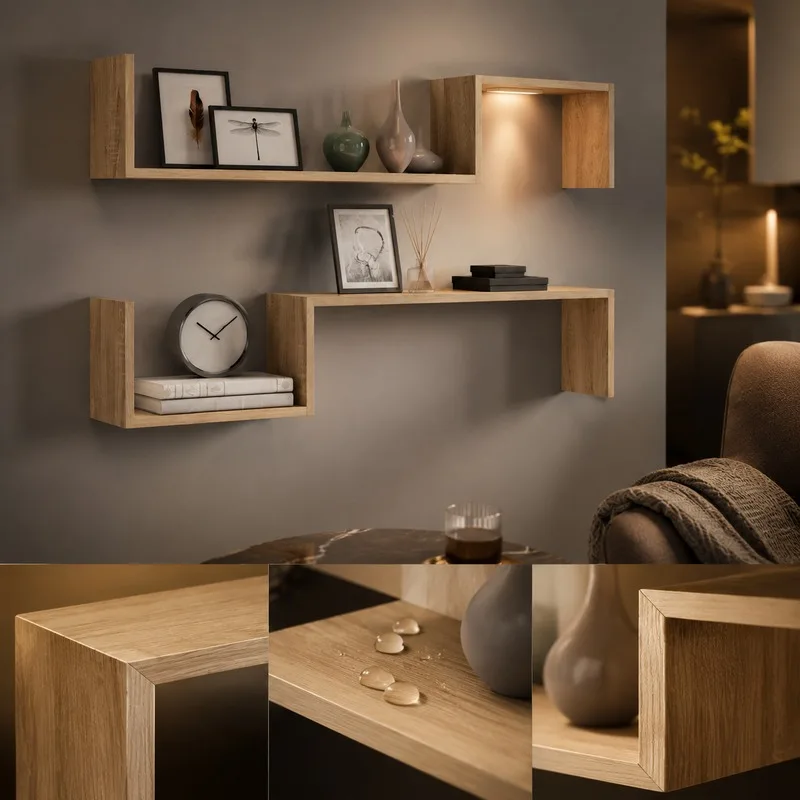 Wandregale 2 Stück Sonoma-Eiche 100x15x20cm aus Holzwerkstoff, Set aus 2 schwebenden Wandregalen für Schlafzimmer und Wohnzimmer, rustikales Hängeregal zur Aufbewahrung aus Sonoma-Eiche