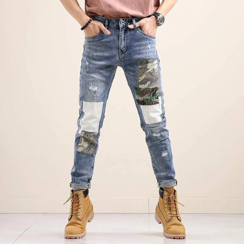 

Spring and Autumn New Fashionable Classic American Retro Straight Stretch Jeans for Men's Casual Sports High Quality Denim Pants