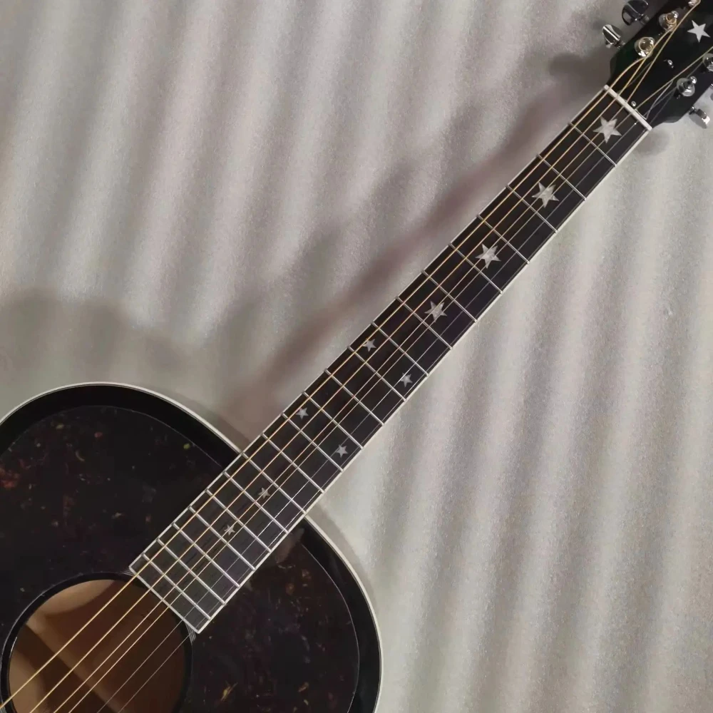 Professional 180 Jumbo Guitar black Acoustic Guitar Star Inlay Style Guitar