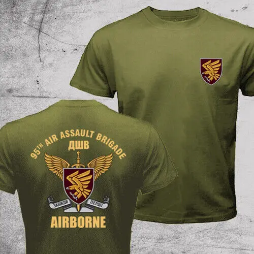 Ukraine Air Assault Forces Airborne Paratroopers Military Men T-shirt Short Sleeve Casual Cotton O-Neck Summer Shirt