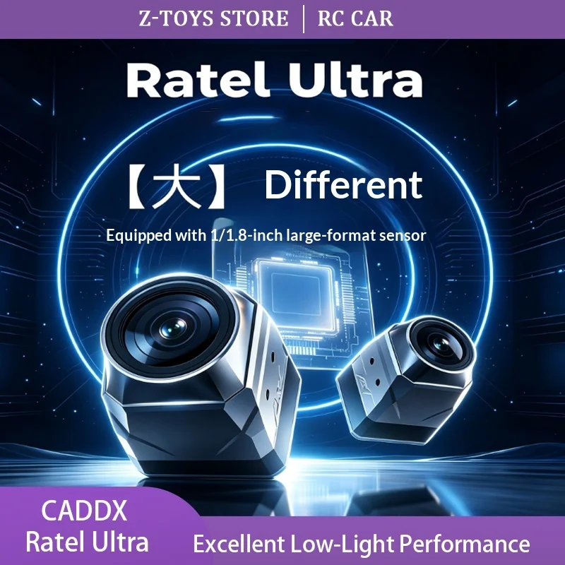CADDX Ratel Ultra Analog FPV Drone Camera Low‑Light Night Vision 125° Wide Angle 1/1.8 Inch Large Sensor for RC Racing Quadcopte