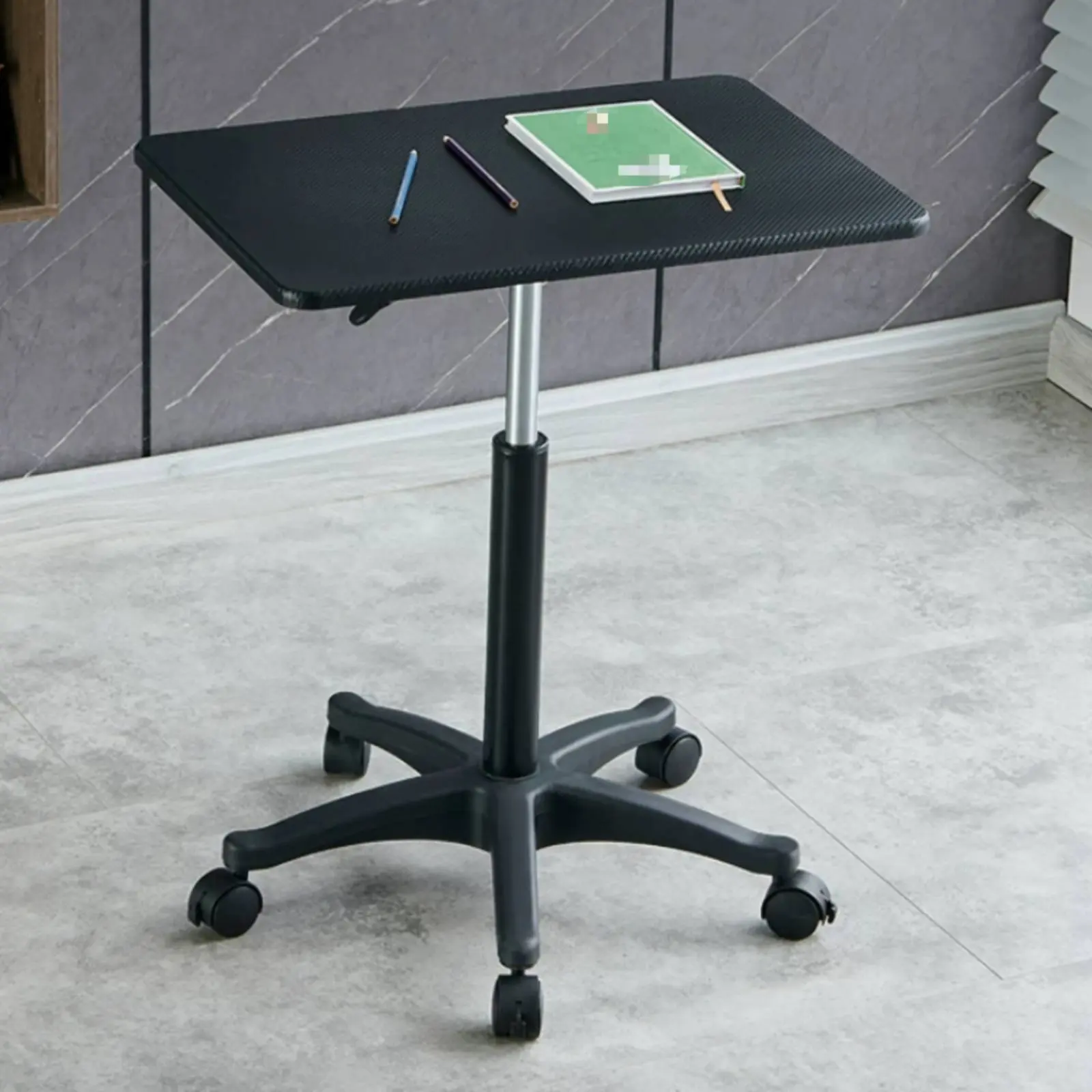 Mobile Overbed Table Space-Saving Height Adjustable Table Mobile Laptop Desk Sturdy Construction Rolling Laptop Desk for Bedroom