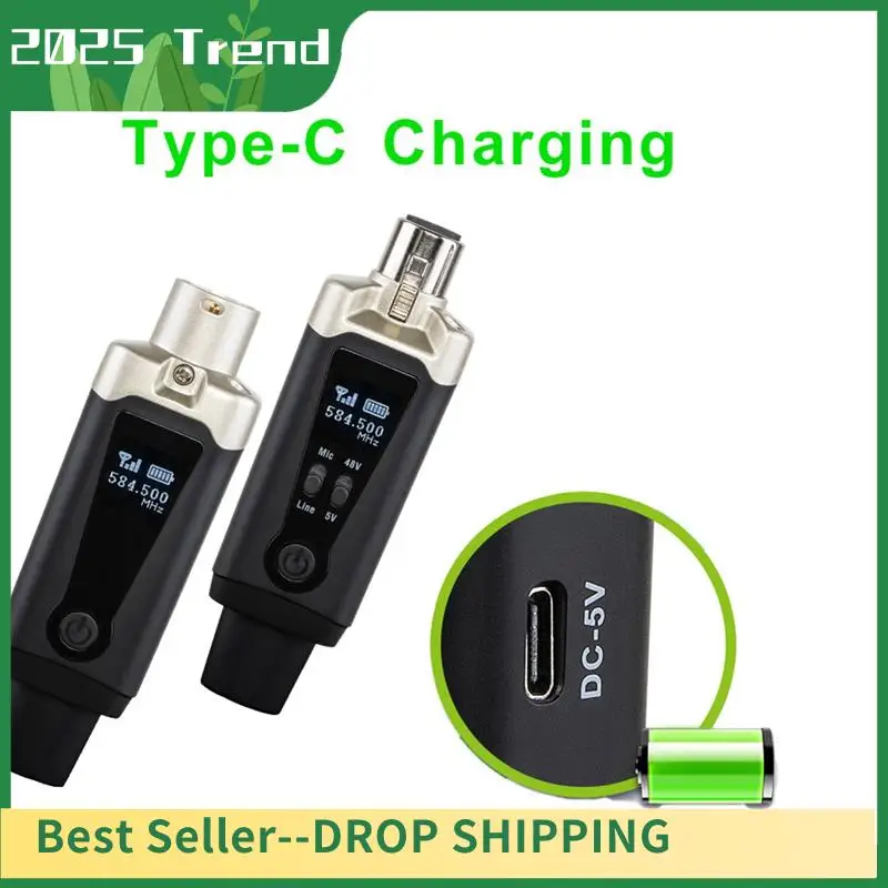

Wireless Microphone Transmitter ABS Receiver System With Wired To Wireless Adapter For Condenser 5V/ Dynamic 48V Universal