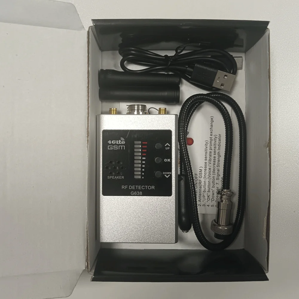 

Professiona RF Signal Detector Anti-Spy Tapping Anti Camera Detect Eavesdropping Pinhole Audio Bug GSM Device Finder Spy Scanner