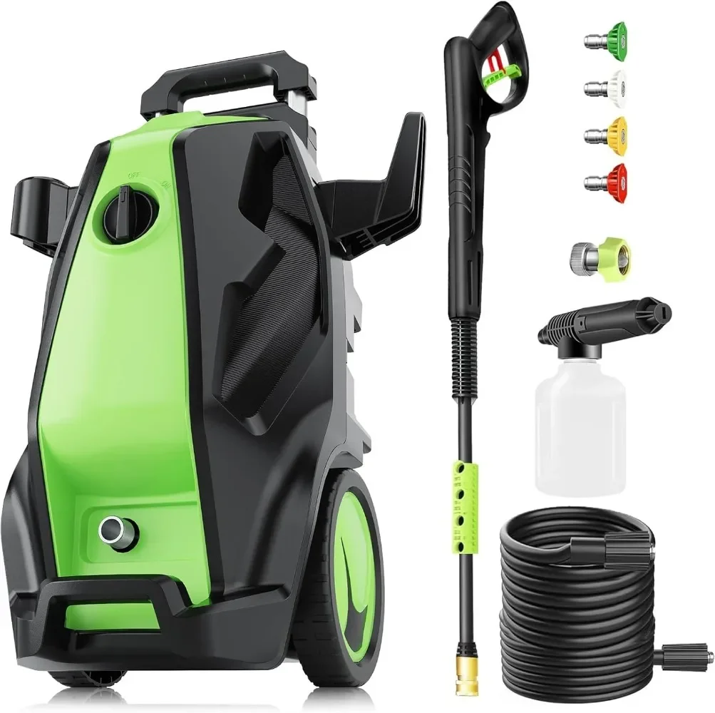 

4500PSI 4.0GPM Power Washers Electric Powered with Foam Cannon, 4 Different Pressure Tips, Powerwashers for Home Cars, Green