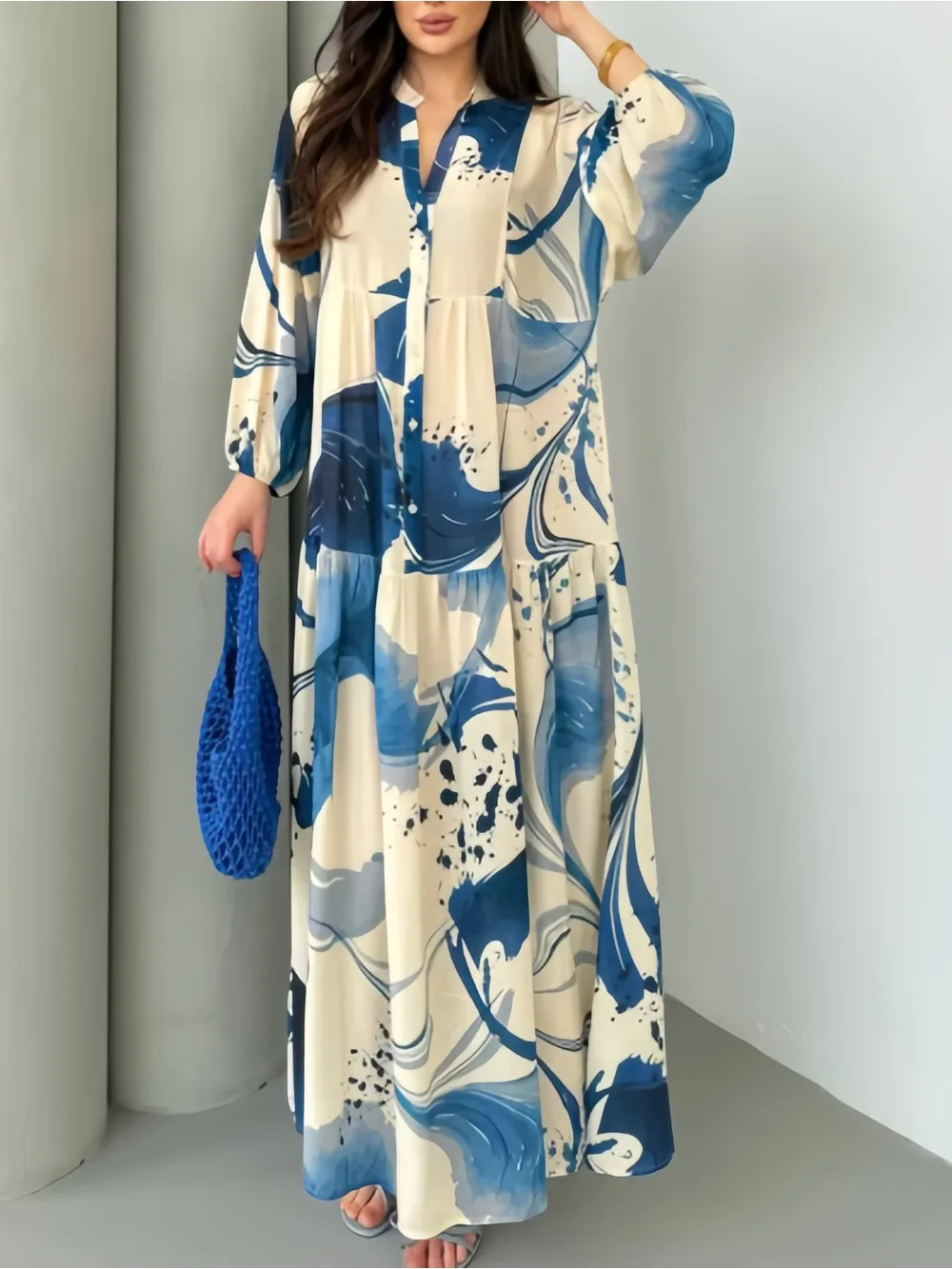 Eid Women Dress Abaya Muslim Loose Button Up Dubai Vestidos Largos Long Dresses Kaftan Arab Robe Party Caftan Jalabiya Ramadan