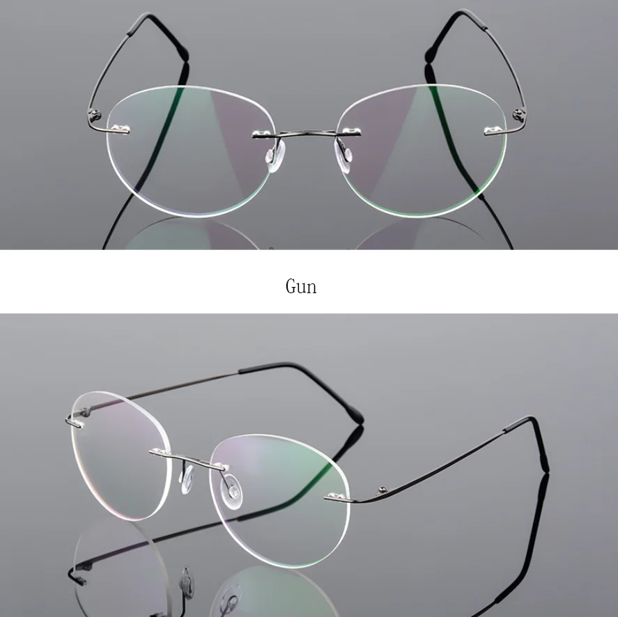 FELRES Memory Titanium Alloy Rimless Anti-Blue Light Reading Glasses 5