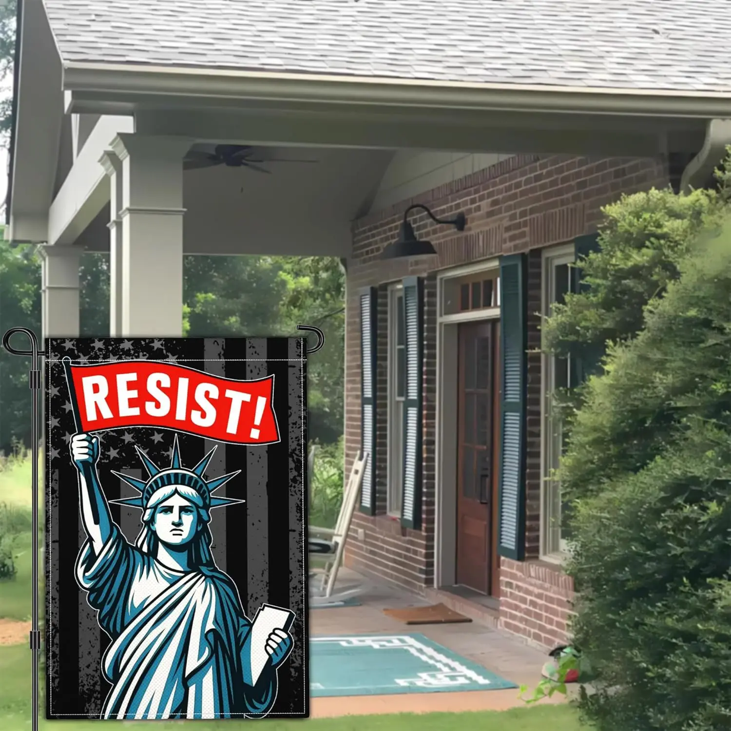 تمثال الحرية النسياني مقاومة حديقة العلم الكراهية المساواة أعلام الحديقة للخارج 12x18 مزدوجة الجانب السياسية لا الملوك ساحة FFI