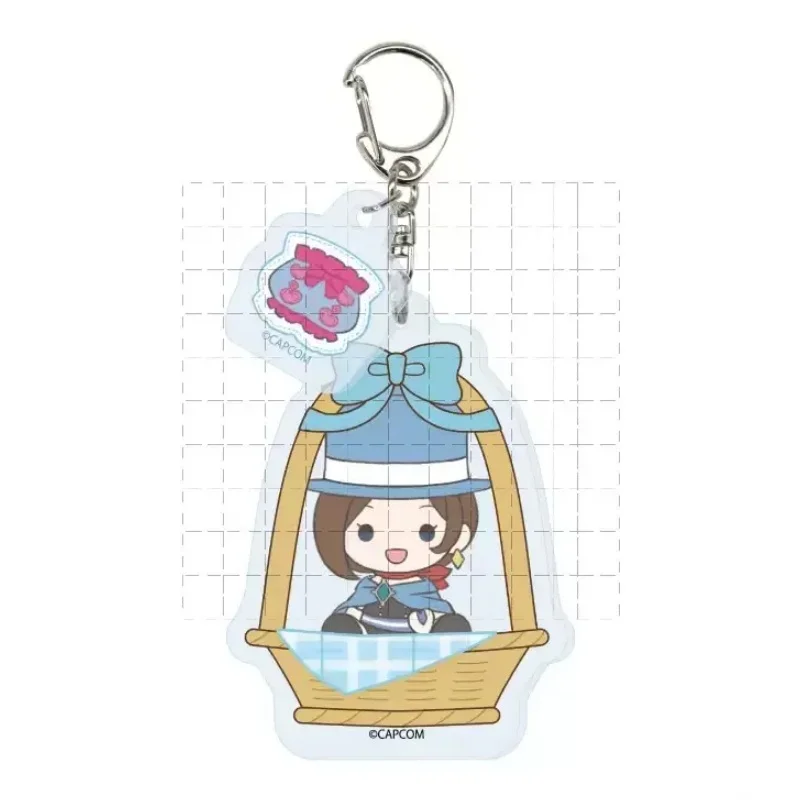 Phoenix Wright 6CM Acrylic Keychain Bag Pendant Phoenix Wright Apollo Justice Trucy Wright Student Schoolbag Hanger Character