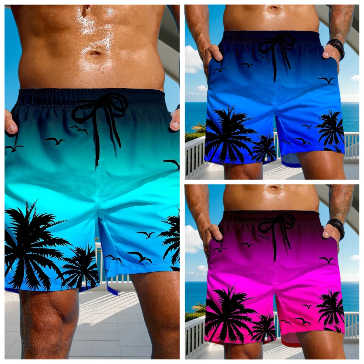 خمر النبات ثلاثية الأبعاد المطبوعة مجلس السراويل رجل النخيل الجرافيك سراويل قصيرة الصيف هاواي تنفس السباحة جذوع الاطفال فضفاض الجليد السراويل