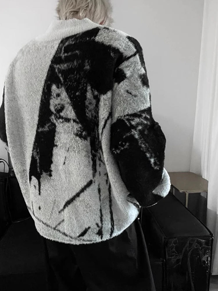 

Мужской вязаный кардиган Cleanfit в американском стиле, с вышивкой в виде шипов, высококачественный, осенне-зимний, из полиэфирного волокна, с длинными рукавами