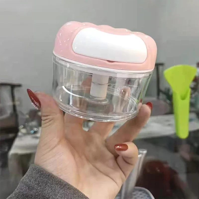 小型電気ニンニクグラインダー、手動多機能、野菜、チリ、チョッパー、食品ガジェット、マシャーカッター、肉、キッチン