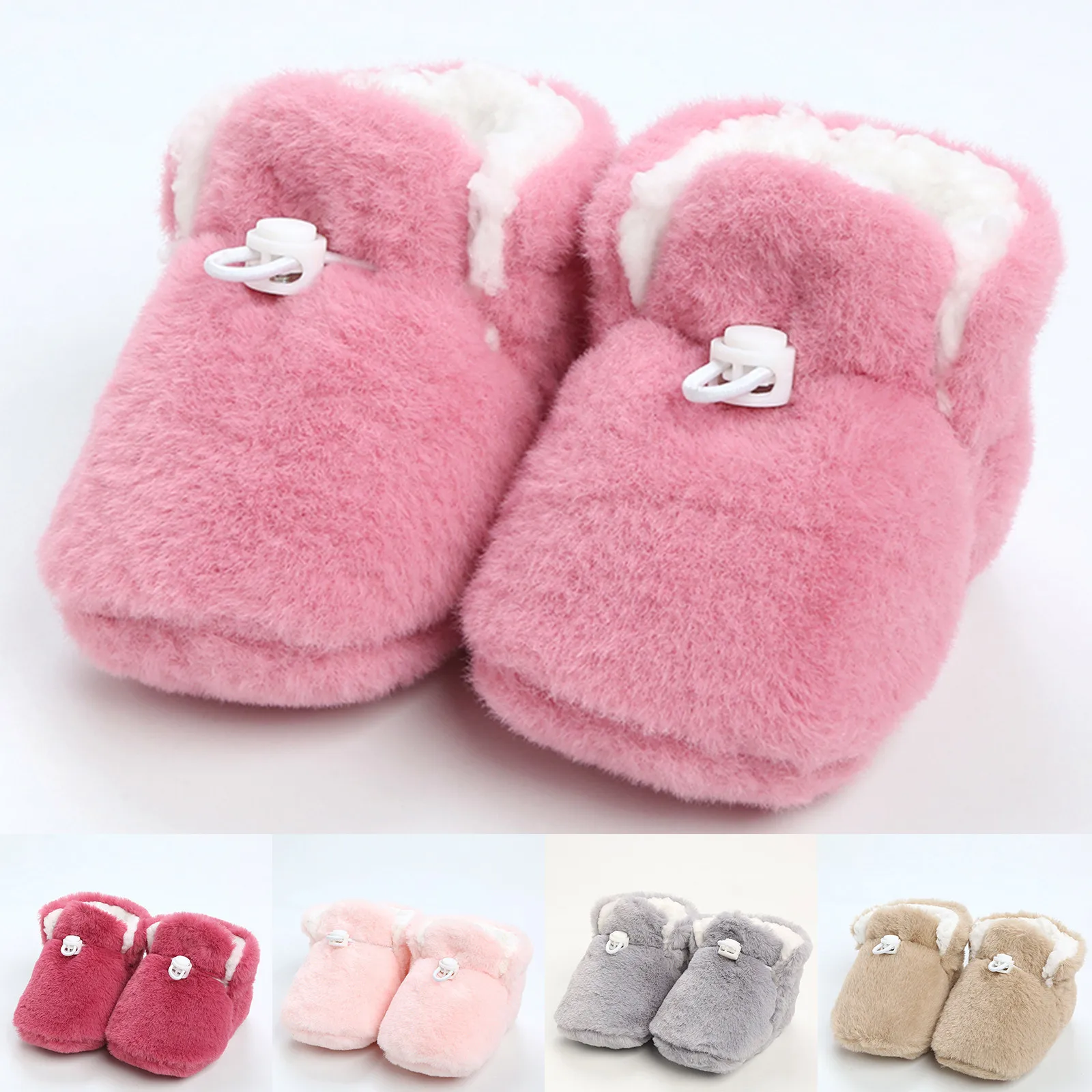 0-18 Months Baby Shoes Toddler Boots Soft Bottom Toddler Shoes Plus Velvet Thick Non Slip Large Cotton Shoes Winter Booties Baby