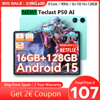 【New】 Android 15 tablet Teclast P50AI 11 inch 90Hz (6GB + 10GB )Max.16GBGB RAM 128GB LPDDR5 1280x800 AllWinner A733-AI octa-core 7000mAh battery Wifi-6 BT 5.4 AI tablets PC