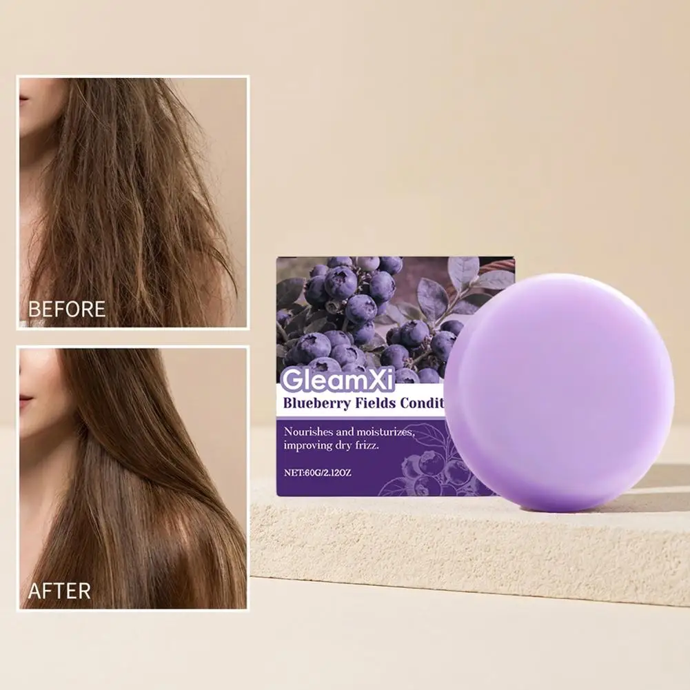 

Blueberry Shampoo and Conditioner Set with Shampoo Bar – Gentle Daily Scalp Cleanser, Nourishing Formula for Silky Smooth