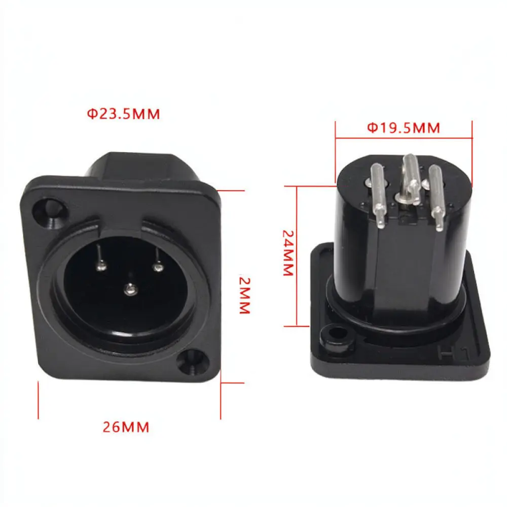 XLR Connector 4 Pin Female Panel Socket For For Huayuanxin Audio Amplifier Sound Mixing System Professional Connection Gear