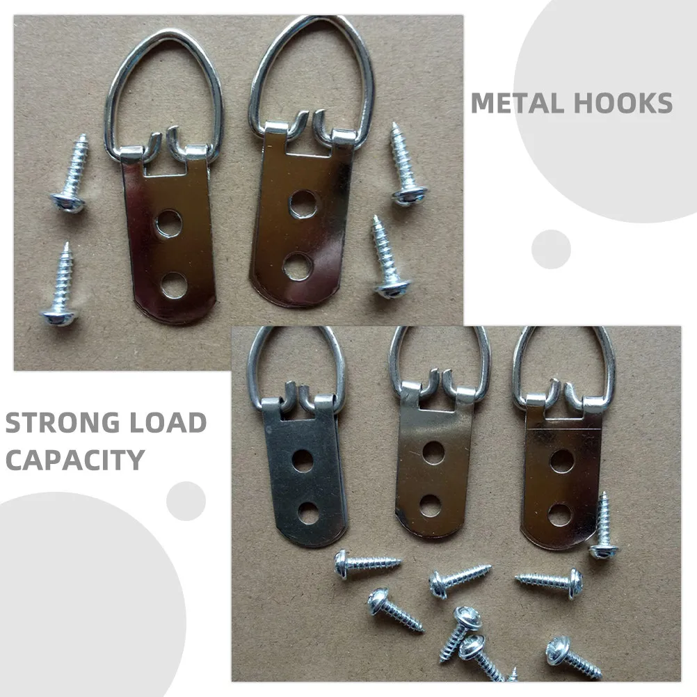 20Pcs Heavy Duty D Ring Picture Hanging Kit Photo Frame Hooks Screws for Wall Art Mirrors Frames Heavy Duty Wall Hangers