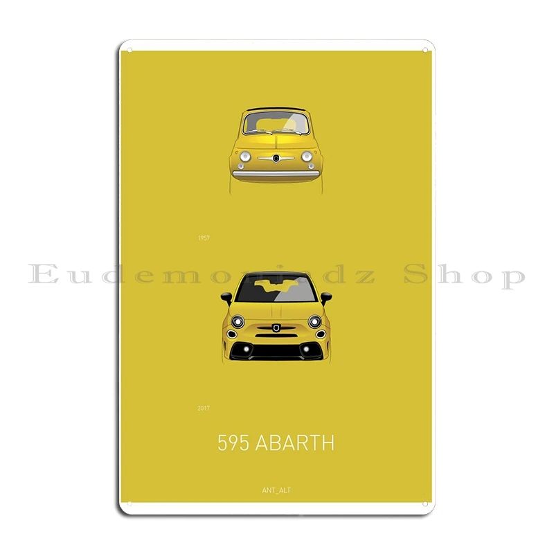 595 Abarth Metal Plaque Home Printed Wall Decor Cinema Club Tin Sign Poster