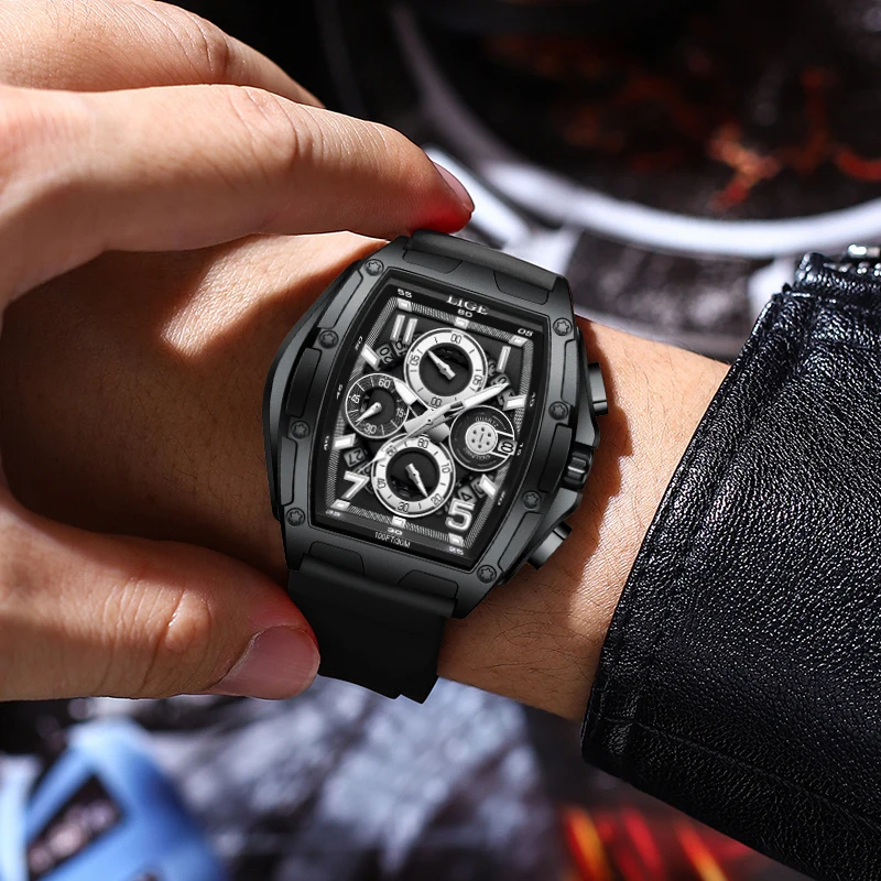 Reloj Hombre موضة رجال الأعمال الساعات العسكرية الرياضية كوارتز ساعات المعصم مقاوم للماء التقويم مضيئة كرونوغراف رجل ساعة