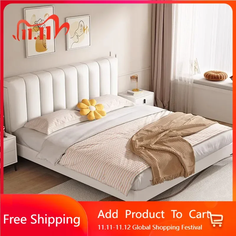 

Роскошная двуспальная кровать, эстетичная современная минималистичная китайская кровать для пары, уникальная скандинавская мебель для спальни Marco De Cama Queen Moderno