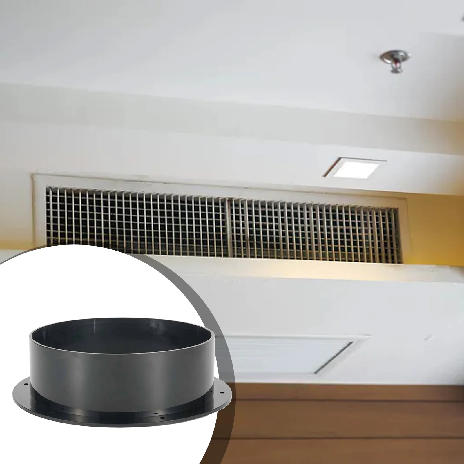 ABS Straight Pipe Flange Fitting for HVAC Ducting Exhaust Ventilation Applications Wall Mounted Duct Connection for Pipe Ends