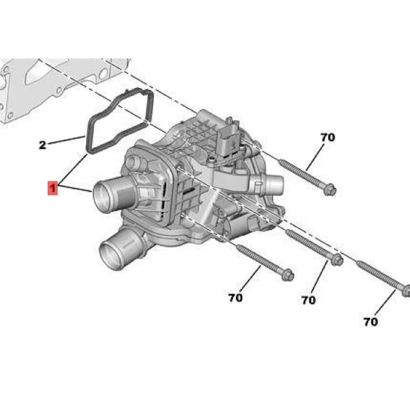 9804160380 Thermostat & Housing For Peugeot Citroen Ford 2.0 Blue HDi Diesel