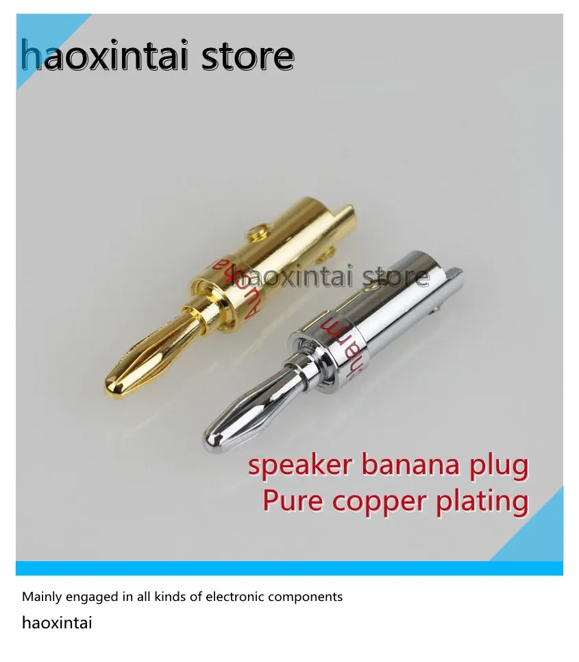 1pcs  Pure copper gold-plated banana plug fever-grade speaker speaker amplifier binding post banana plug banana head