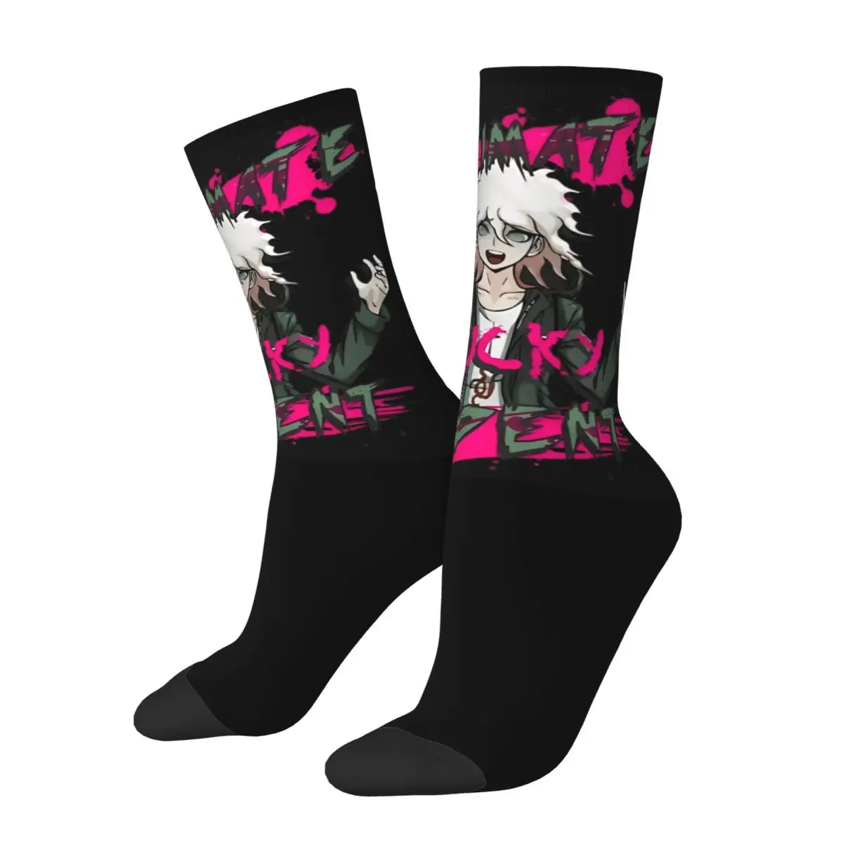 Nagito Komaeda Voice Socks Danganronpa Makoto Funny Stockings Couple Soft Cycling Socks Winter Design Non Skid Socks