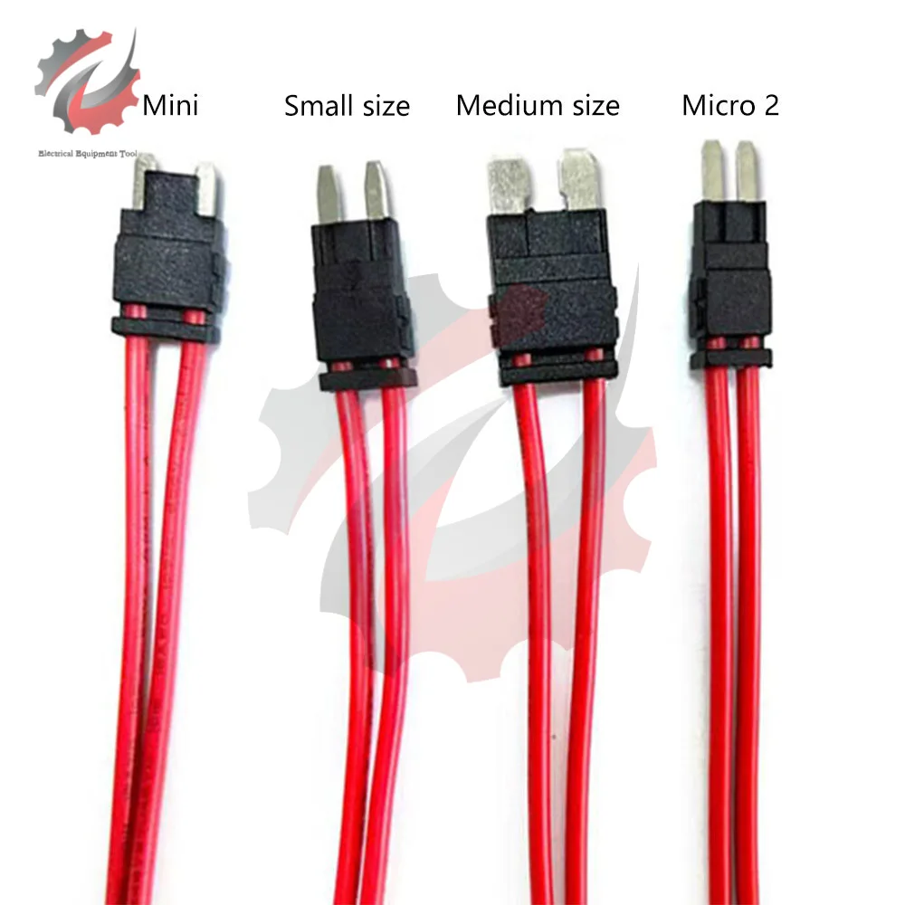 32V 25A 16 AWG Car Fuse Holder 210mm Mini Small Medium Micro ACC Auto Blade Fuse Box Double Wire Extension Cord With Holder