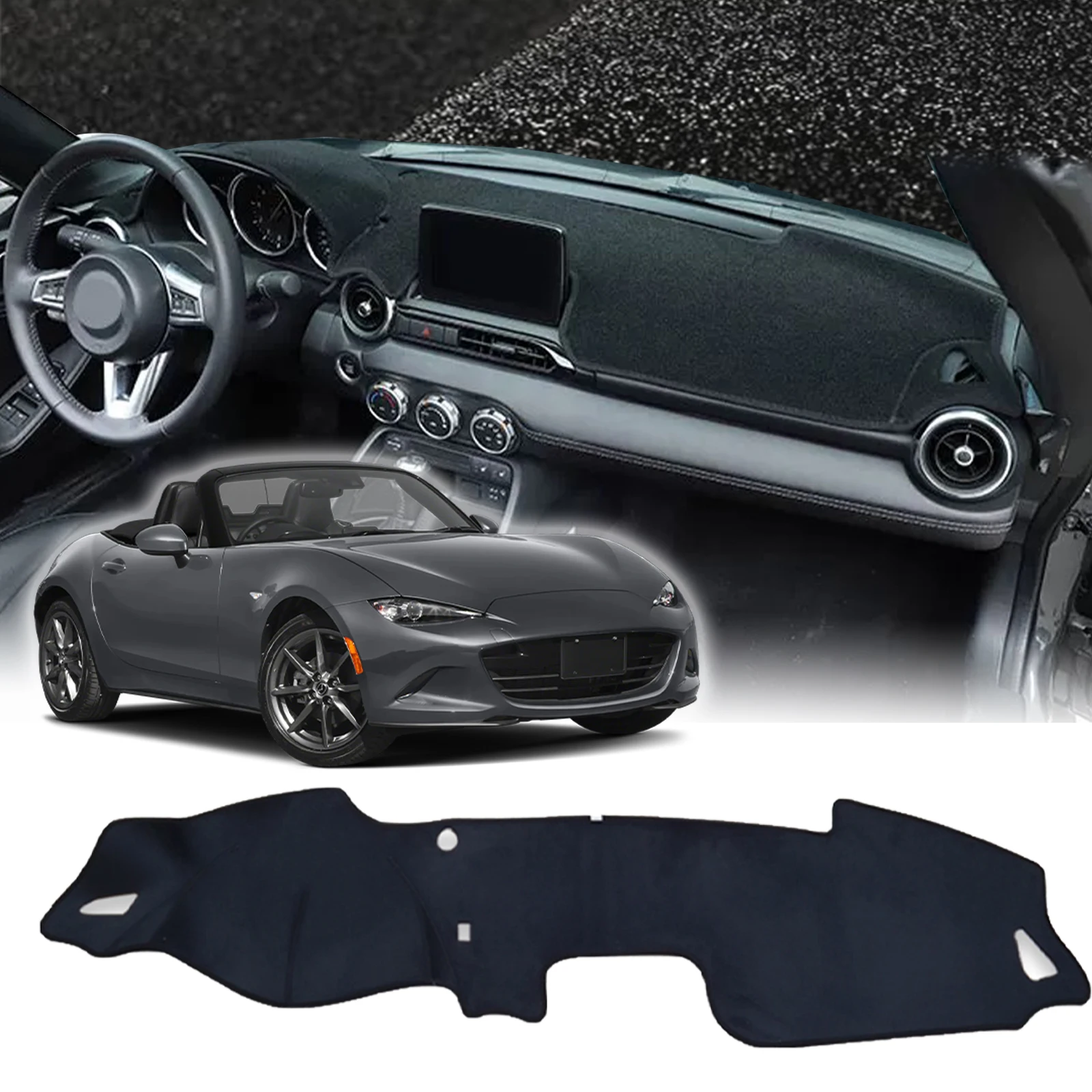 fit for Mazda MX-5 Roadster Miata 2015-2022 ND RF MX5 Dashmat Accessories Dashboard Cover Pad Protective Carpet DashMat Sunshade