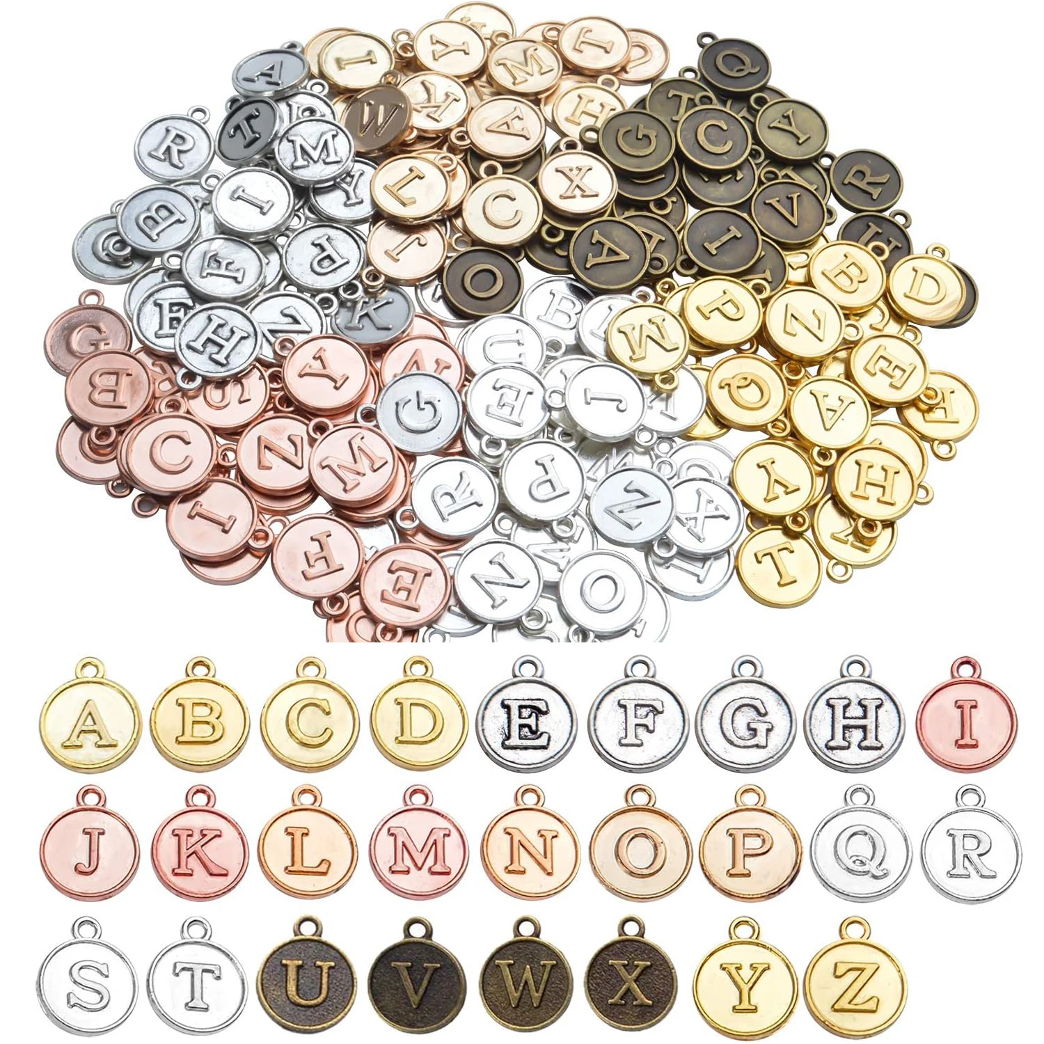 

156pcs Alphabet Letter Charms A-Z Pendants Charms Capital Letter Pendant for Necklace Bracelet Jewelry Crafts DIY,6 Sets