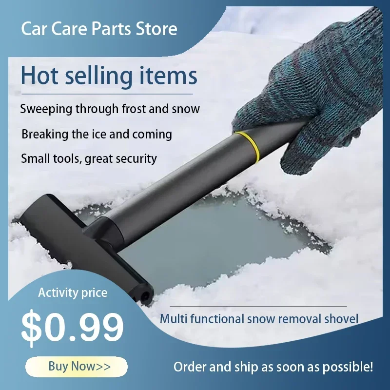 Car Ice Scraper Windshield Snow Removal Shovel Ice Breaker Snow Remover Cleaning Glass Brush TPU Winter Snow Brush Shovel Tool