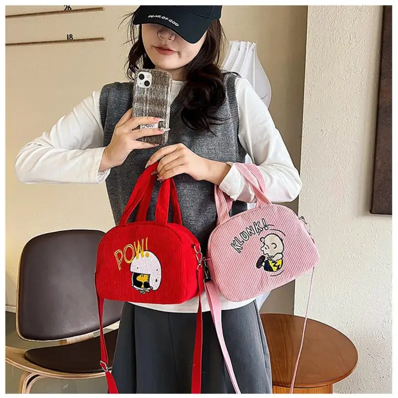 

Miniso Cartoon Cute Handbag Makeup Bag Fashion Printed Single Shoulder Bag Women's Casual Versatile Double Sided Messenger Bag