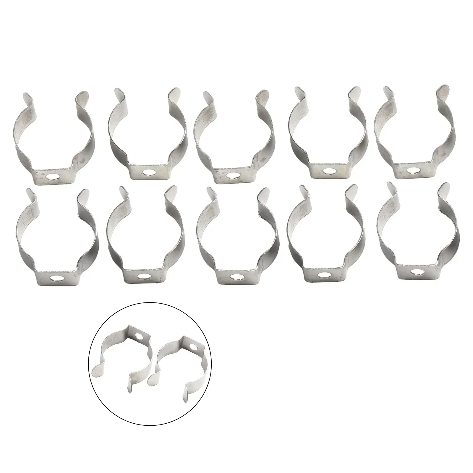10pcs Heavy Duty Tool Spring Terry Clips Silver Manganese Steel Open Type Clamps Hardware 6mm/10mm/12mm/16mm/19mm/25mm/28mm