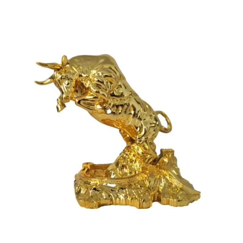 resin bullfight gold bull statue for table decor