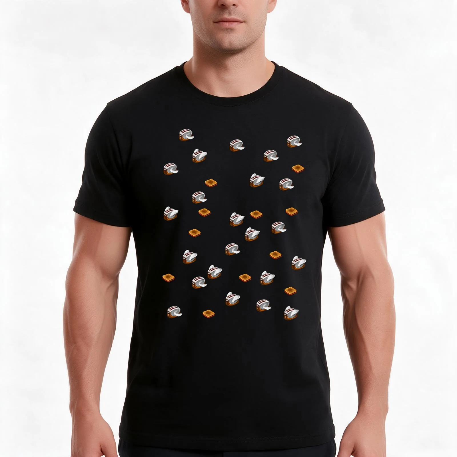 Flying Toasters T-Shirt, Summer Casual Cotton Tee, Oversized Streetwear Tops, Vintage Graphic Print, Loose Fit Short Sleeve