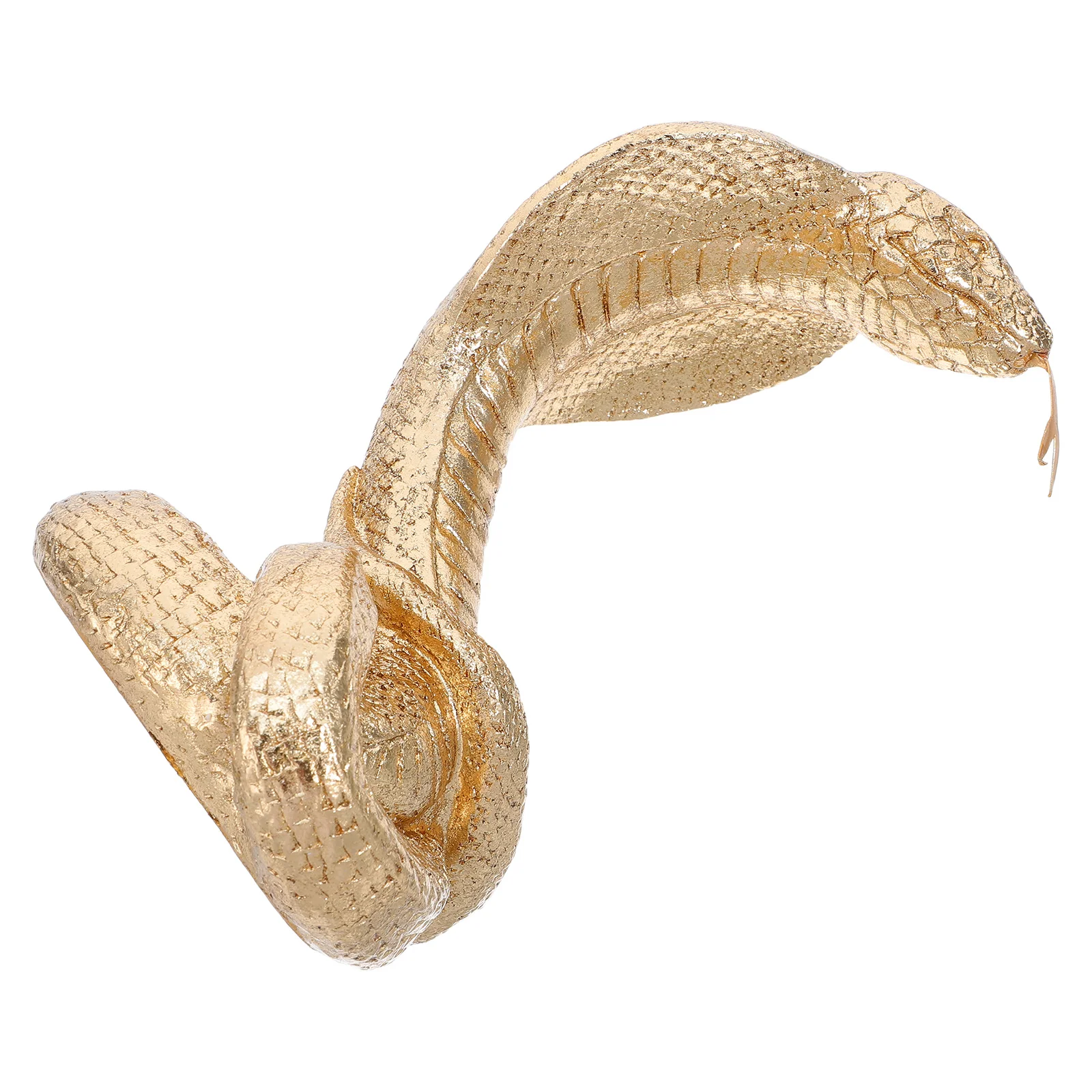 

20Cm Resin Snake Sculpture Gold Finish Animal Art Piece Feng Shui Ornament for Indoor Outdoor Space Decoration