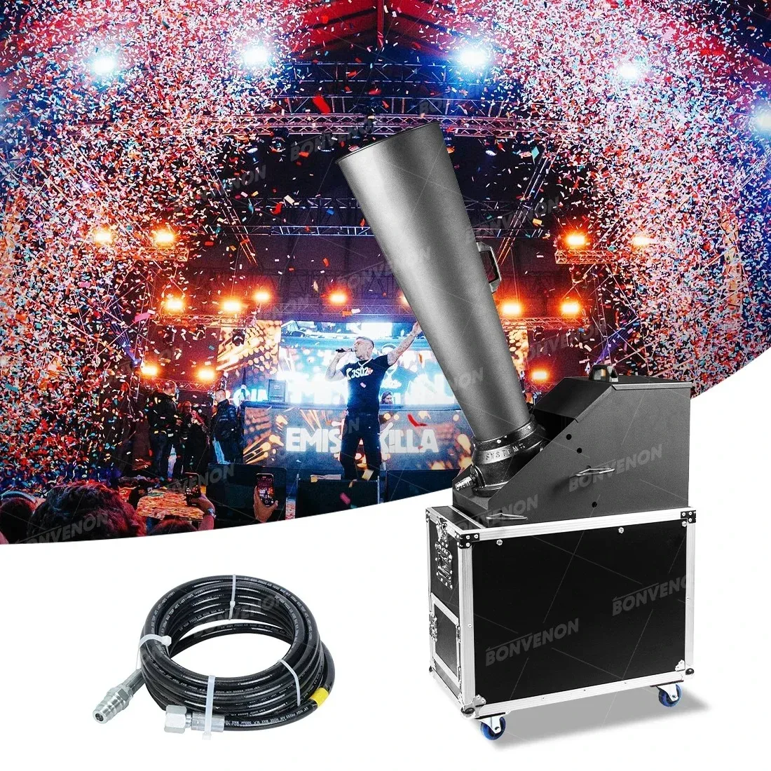 MK-CN05A CO2 Confetti Blaster DMX Control Powerful Blower Machine Confetti Cannon 20kg Confetti Paper Capacity