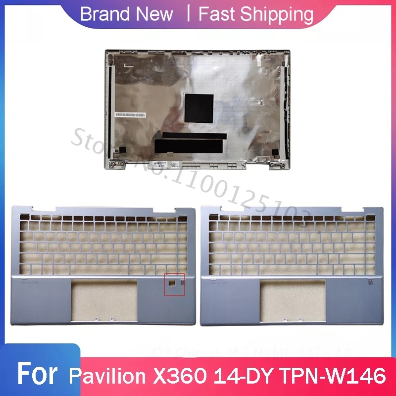 

Новый ноутбук для HP Pavilion X360 14-DY TPN-W146 Series, задняя верхняя крышка ЖК-дисплея, упор для рук, отверстие для отпечатков пальцев, верхняя задняя крышка, серебристая