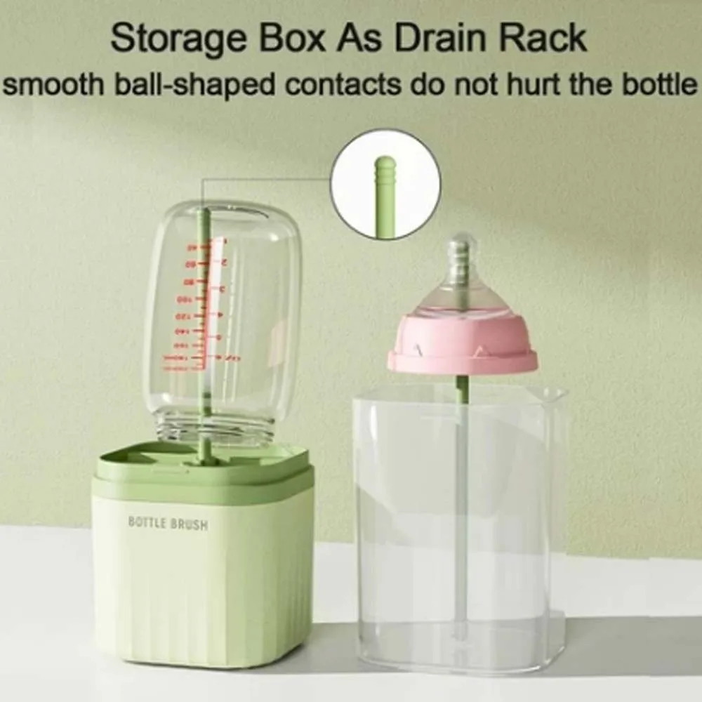 

Multi-functional Bottle Cleaning Brush Set ABS Anti-lost Pacifier Straw Scrubber Silicone Drain Rods Baby Nipple Brush Kit Bowl