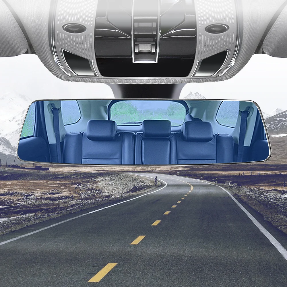 

3000R Micro Curvature Lens Anti-glare Wide-angle Blue Frameless Mirror 2.5D Full Creen HD Glass Car Interior Rear View Mirror