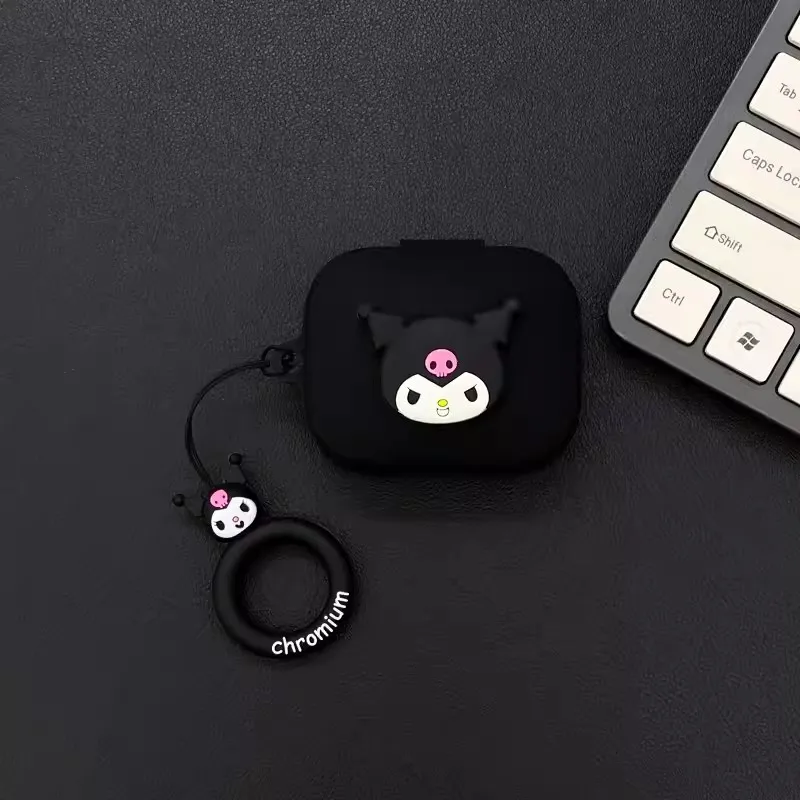 غطاء جراب سماعة أذن كرتون Miniso لسماعات Redmi Buds 5 ، سماعات أذن لاسلكية من السيليكون الناعم ، صندوق شحن ، غلاف واقي بحبل