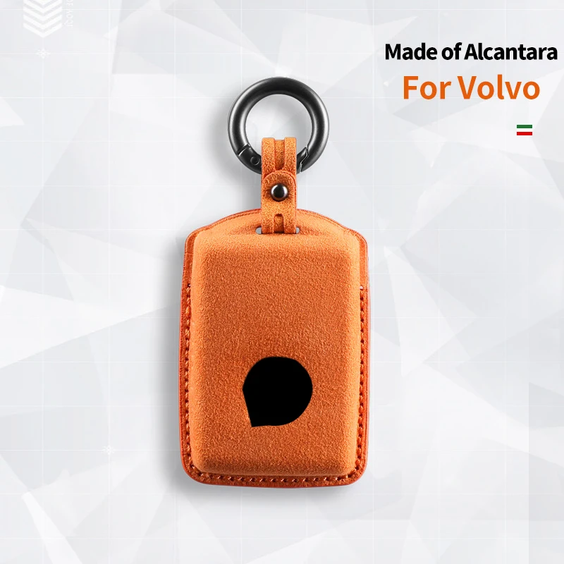 Alcantara Car Key Case Cover For Volvo S90 S60 XC60 XC40 V60 V90 Keychain Protector Accessories