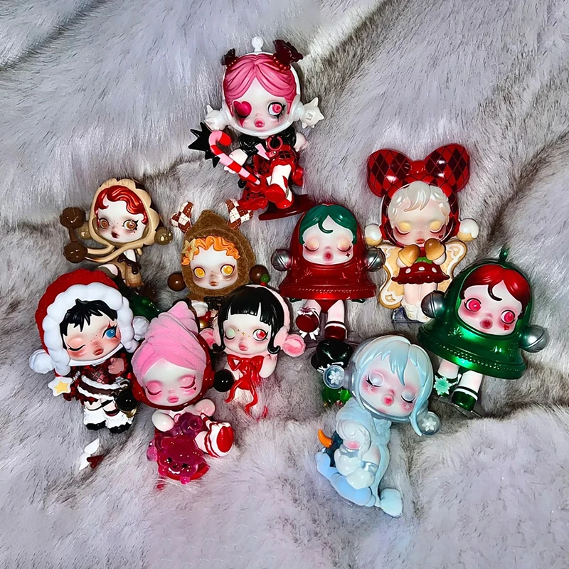 Skullpanda Crea una serie di auguri Scatola cieca Ragazza Giocattoli di moda Figura anime Scatola misteriosa Ornamenti Collezione Modello Regalo di Natale a sorpresa