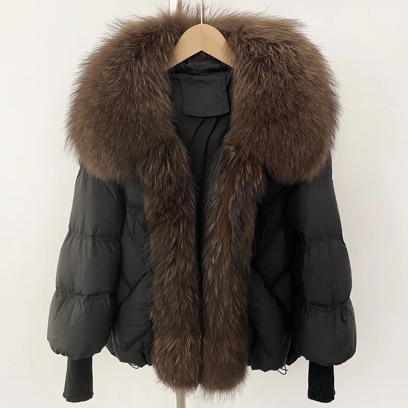 Women's Winter Top Coat Down Jacket White Duck Down Faux Fur Fur Collar Short Thick Warm Simple Comfortable Casual Soft Fashion