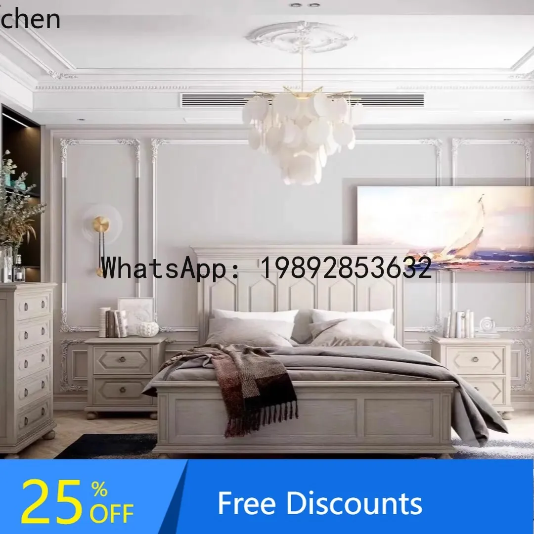 

BF Solid Wood Bed Double Bed North Master Bedroom Carved Bed