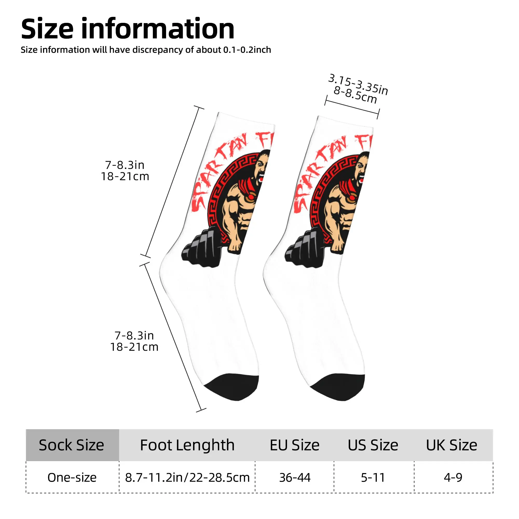 Custom Spartan Gym Men's Crew Socks Unisex Novelty Bodybuilding Fitness Muscle Spring Summer Autumn Winter Dress Socks view 4