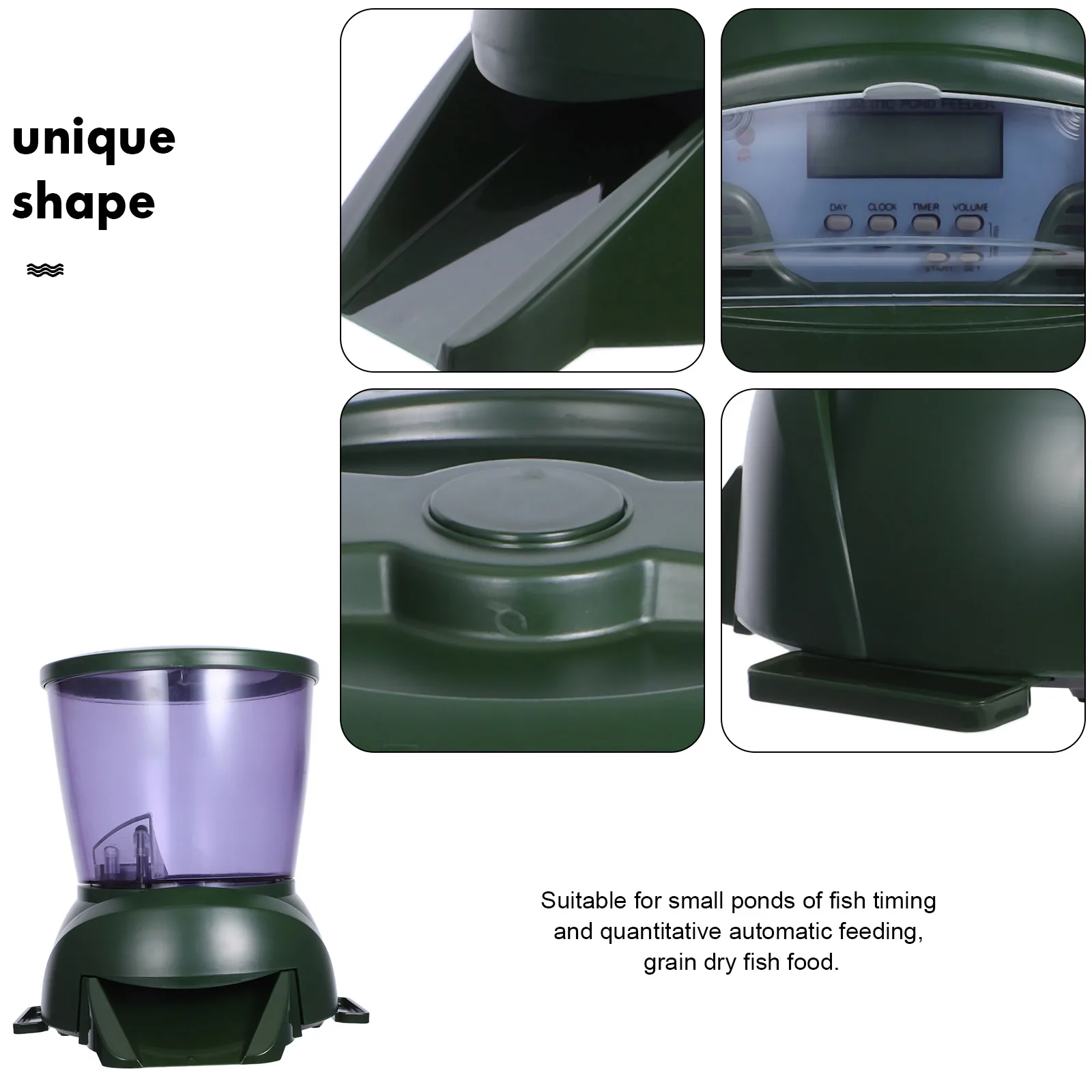 

Automatic Fish Feeder Large Capacity Powered LCD Timer Pond Aquarium Outdoor Feeding Schedule Dry Food Pet fish Supplies