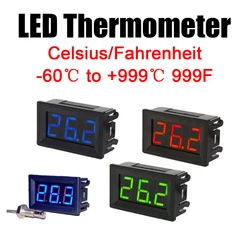 -60~+999C High Temperature K-Type Thermocouple Thermometer LED Digital Temperature Meter Tester M6 Probe 12V 24V for boilers air