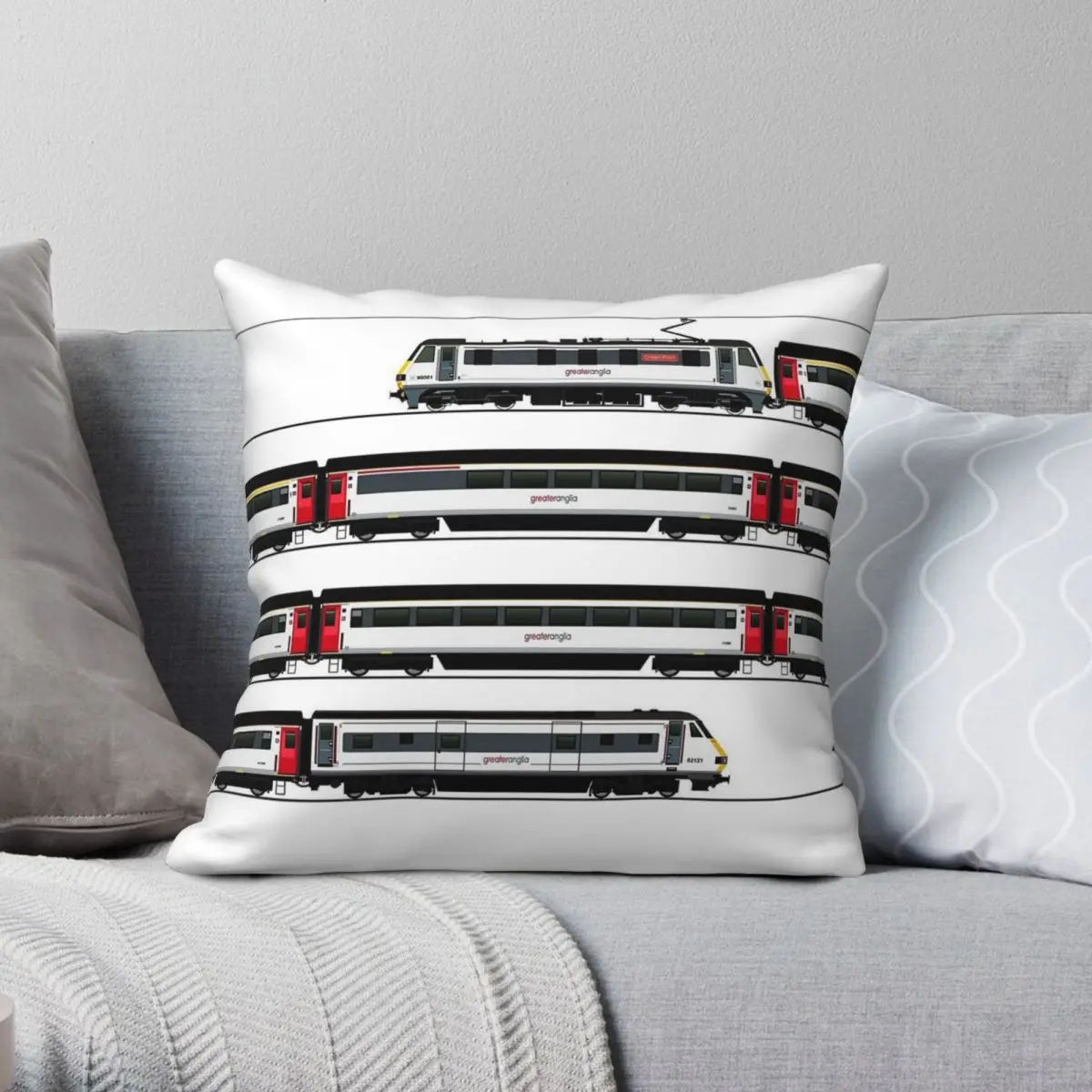 Class 90 Greater Anglia Locomotive Square Pillowcase Polyester Linen Velvet Creative Decor Throw Pillow Case Room Cushion Cover